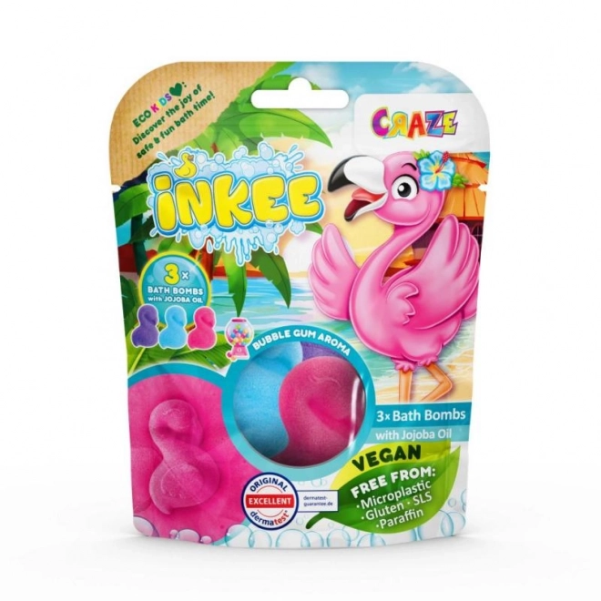 INKEE - Šumeča bomba za kopel - Flamingo