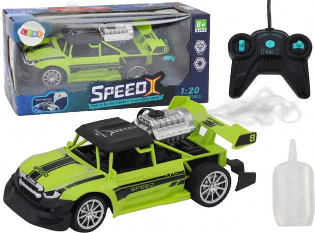 RC dirkalni avto 1:20 z lučmi in dimnim učinkom – zelen