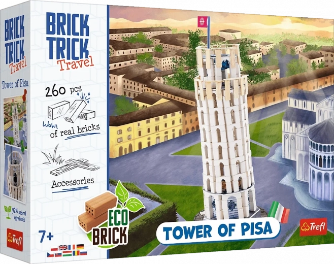 Opečna gradbena igra BRICK TRICK Travel – Poševni stolp v Pisi (260 delčkov)