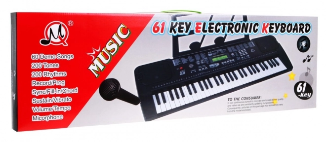 Tipkovnica z mikrofonom za otroke 5+ Taktometer USB MP3 Radio - Model št. 6152