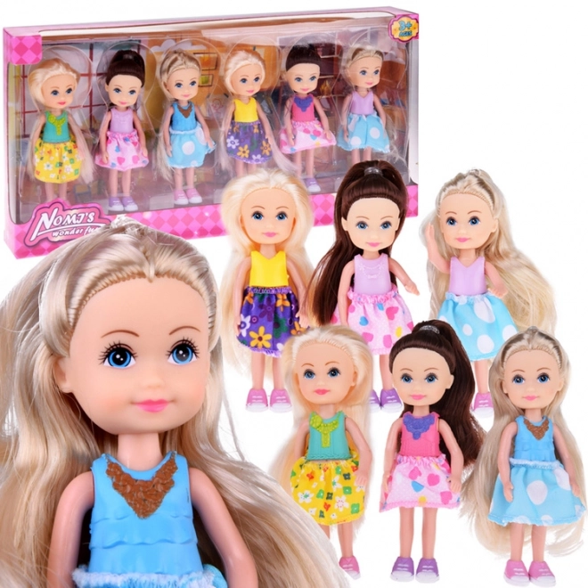 Čudovite mini punčke 12 cm komplet 6 kosov