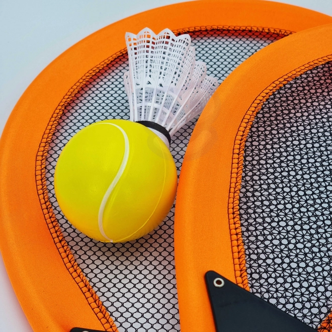 Woopie velike loparje za tenis in badminton za otroke set z žogico in košaro