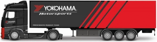 Tovornjak s prikolico Bburago 1:43 MB Actros Gigaspace Firestone