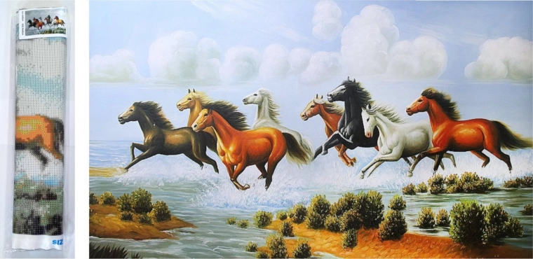 Diamantno slikanje Galopirajoče čredo 80x40 cm