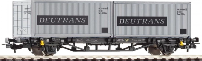 Piko nizko bočni vagon Lgs579 z 2× 20' zabojniki DEUTRANS DR, obdobje IV