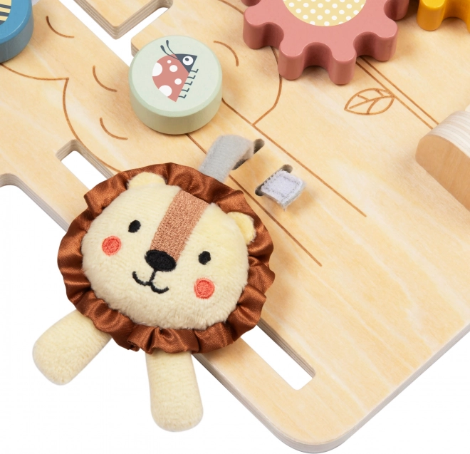 Tooky Toy Velika Lesena Manipulacijska Tabla Hiša - Aktivnostni Center
