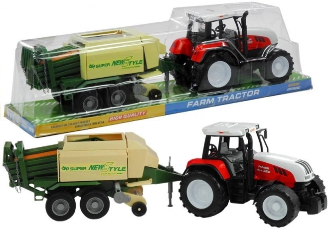 Velik traktor s prikolico, kmetijski stroj 65 cm