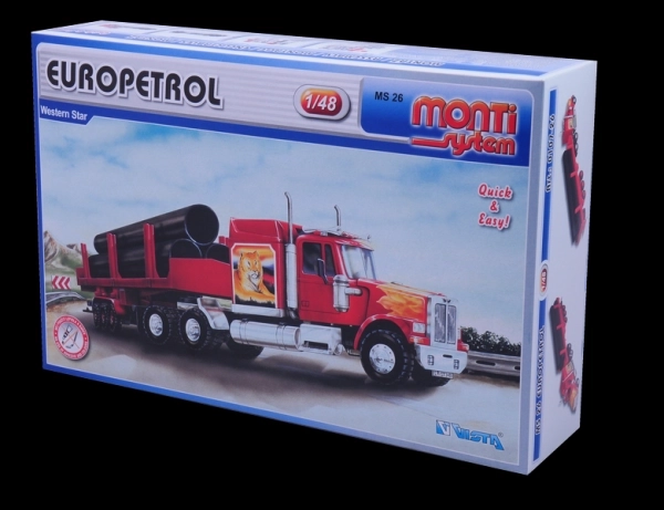 Stavebnica Monti System MS 26 Europetrol Western star 1:48 v škatli 32x20,5x7,5cm