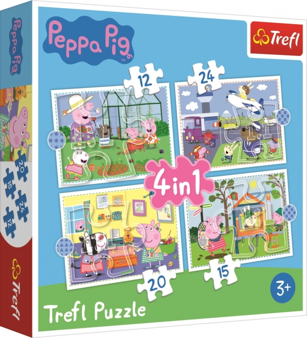 Sestavljanka 4v1 Pujsa Pepa za otroke 3+