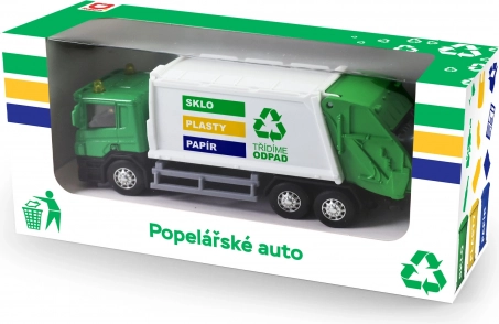 Kovinsko smetarsko vozilo s plastično keso