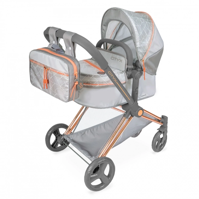 DeCuevas 81777 Zložljiv voziček za punčke 3 v 1 z nahrbtnikom CITY X 2024 - 73 cm