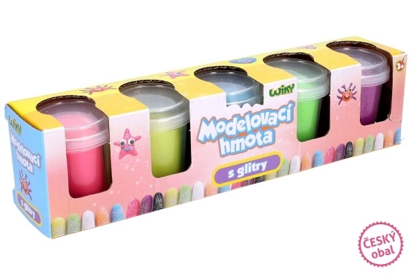 Modelirna masa z bleščicami, 5 x 56g - češki ovitek