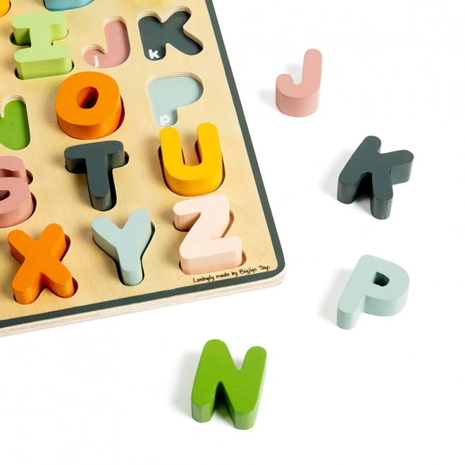 Bigjigs Toys Lesene puzzle velika črkovna abeceda - ABC