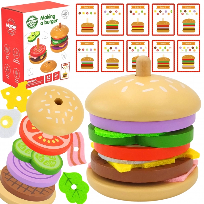 Lesena restavracija za burgerje WOOPIE GREEN za otroke