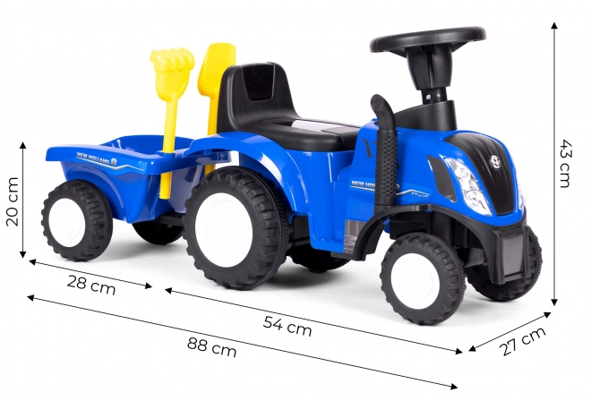 Otroški traktor s prikolico, interaktivni volan, zvoki – Modra
