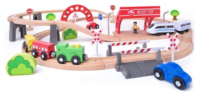 Woody železniška steza z električnim vlakcem