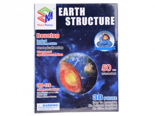 3D puzzle Planet Zemlja - Struktura 50 delov