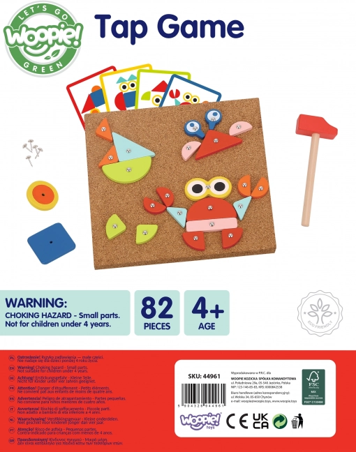 Woopie Green Lesena igračka za udarjanje s kladivcem