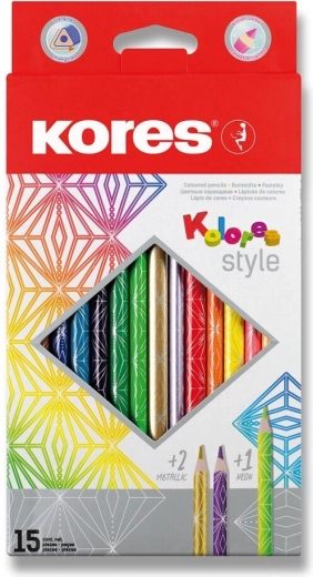 Trikotni barvice Kolores Style 15 kos