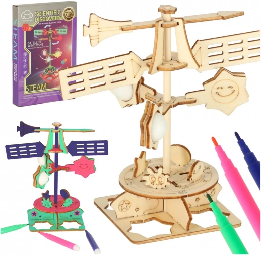 Znanstveni komplet naravoslovje 3D lesen vetrnica – DIY model za otroke