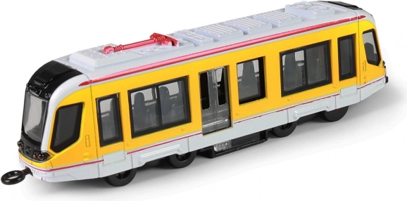 Kovinski rumeni tramvaj 20 cm z vzmetnim pogonom
