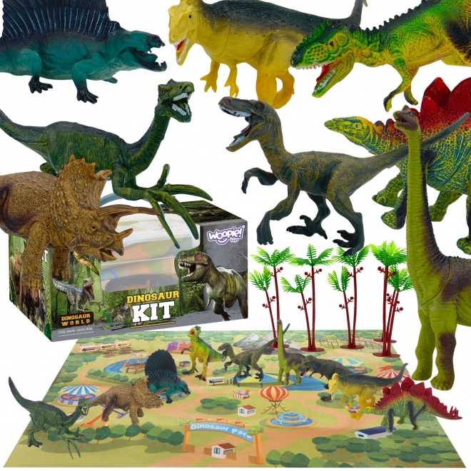 Set figur dinozavrov z igralno podlogo in kovčkom