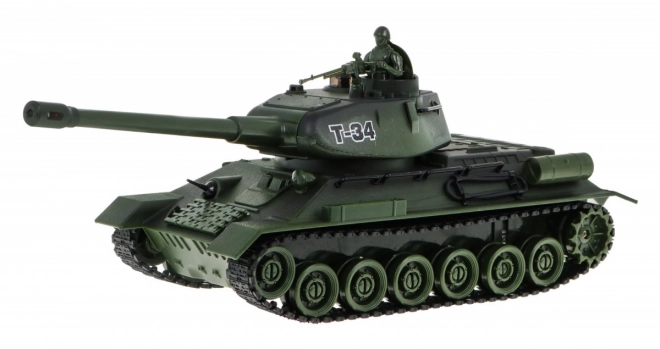 Daljinsko vodena 2 rezervoarja T-34 proti Tigru za otroke 3+ Strelni modeli 1:28 + Velika tankovska bitka + Svetlobni zvoki
