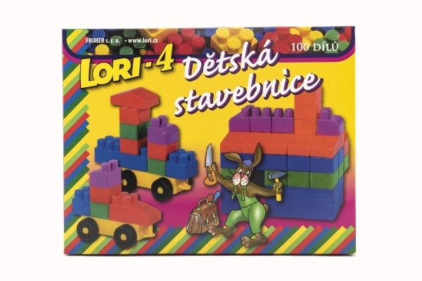 Gradbeni komplet LORI 4 plast 100 kosov v škatli 23x25x20 cm