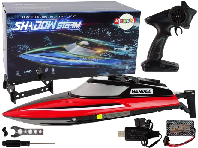 Motorni čoln R/C 2.4G Rdeč 20-25 KM/H