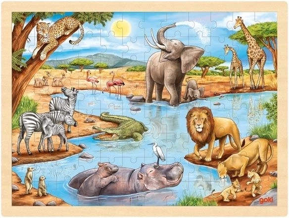 Lesen puzzle Afriška savana 96 kosov Goki
