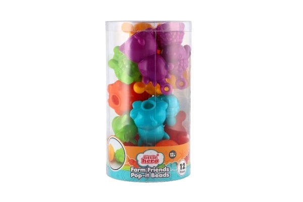 Plastične domače živali kmetija povezovalni v verigo 12 kosov 8 cm v plastični dozi 10x18 cm 12m+