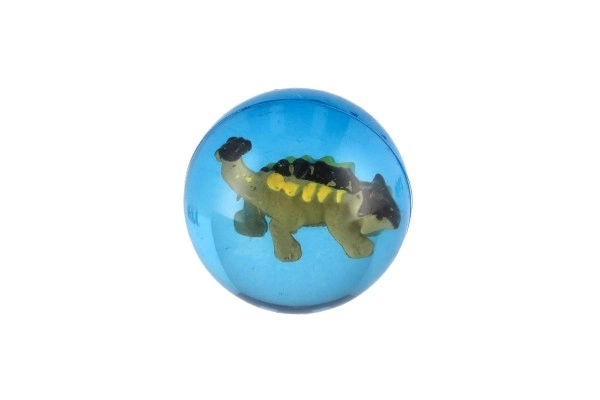 Kroglica/skakalna žogica z dinozavrom 4cm, različne vrste, 32 kosov v posodi
