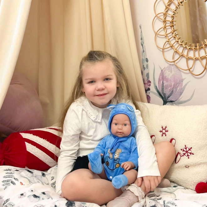 Woopie kraljevska punčka dojenček v oblekici medvedka 46 cm