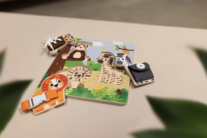Leseno Montessori safaripuzzle za otroke