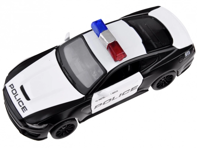 Kovinsko policijski avto Ford Shelby GT350 v merilu 1:32 z učinki svetlobnih signalov