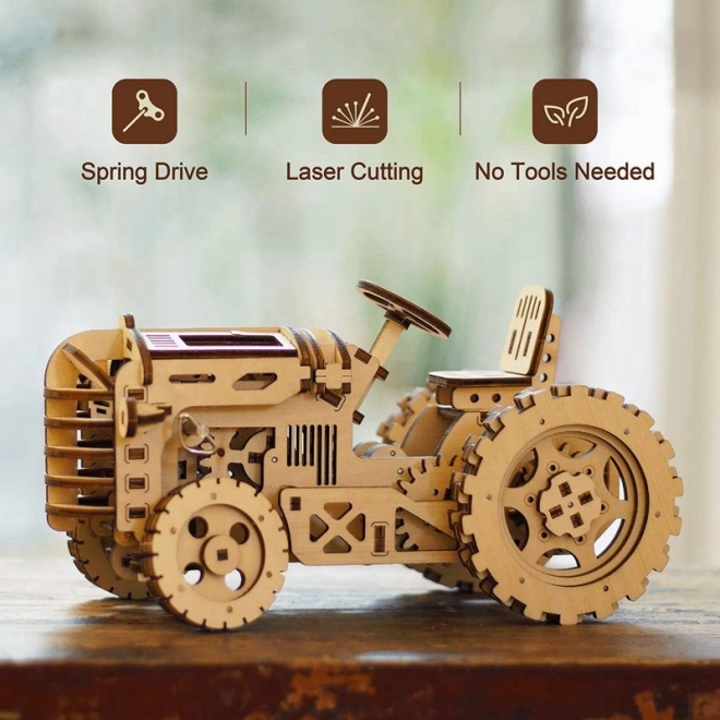 RoboTime 3D lesena mehanična sestavljanka Traktor