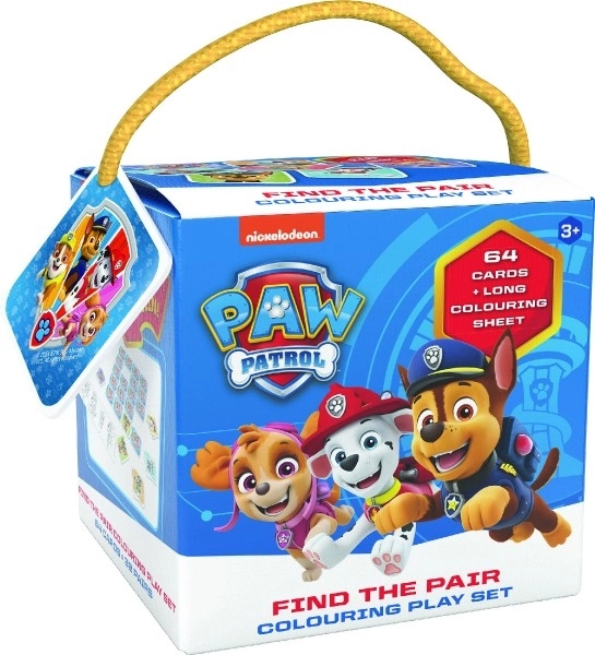 Pexeso za na pot za barvankami Tlapkova patrulja/Paw Patrol v škatli 12x12cm