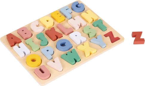 Vstavne lesene puzzle barvna abeceda