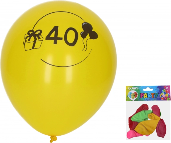 Baloni 30 cm s številko 40 – set 5 kos