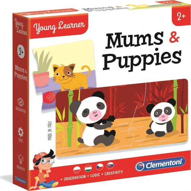 Clementoni Young Learner: mamice in mladički – puzzle 12×2 koščka