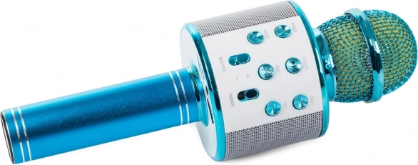 Bluetooth brezžični karaoke mikrofon z vgrajenim zvočnikom – Modra