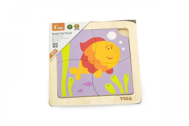 VIGA Lesena sestavljanka Ribica 4 deli