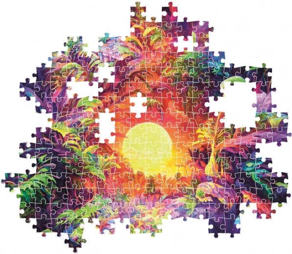 Živahen motiv džungle ob zori