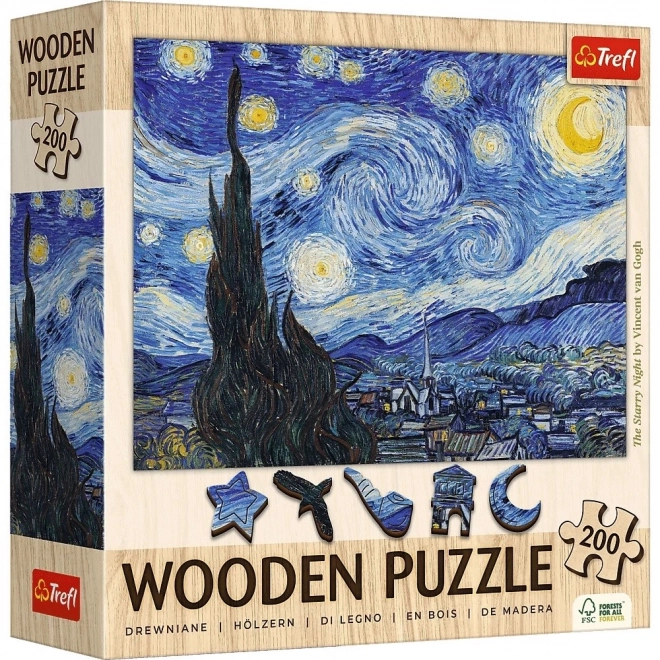 Lesena sestavljanka Vincent van Gogh - Zvezdna noč 200 kosov