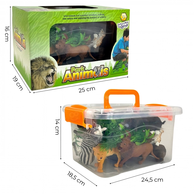 Set velikih figur divjih živali + podloga in dodatki