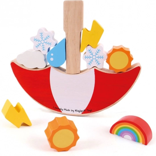 Lesena balansirna igra Vreme BIGJIGS TOYS
