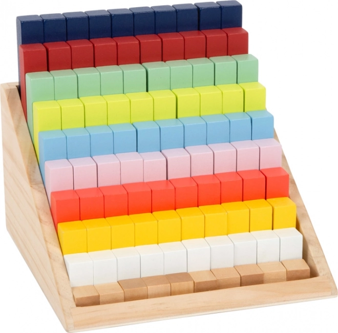 Izobraževalne lesene matematične kocke v škatli