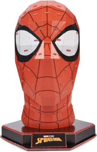 3D papirnat model glave SPIDER-MAN na podstavku – 4D Build brez lepila