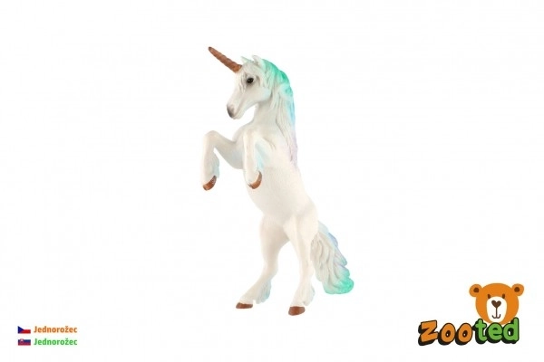 Enorog belo-moder zooted plast 18cm v vrečki