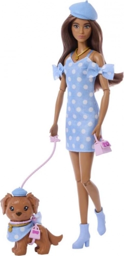 Barbie dvojni komplet – pikice punčka s kužkom in dodatki